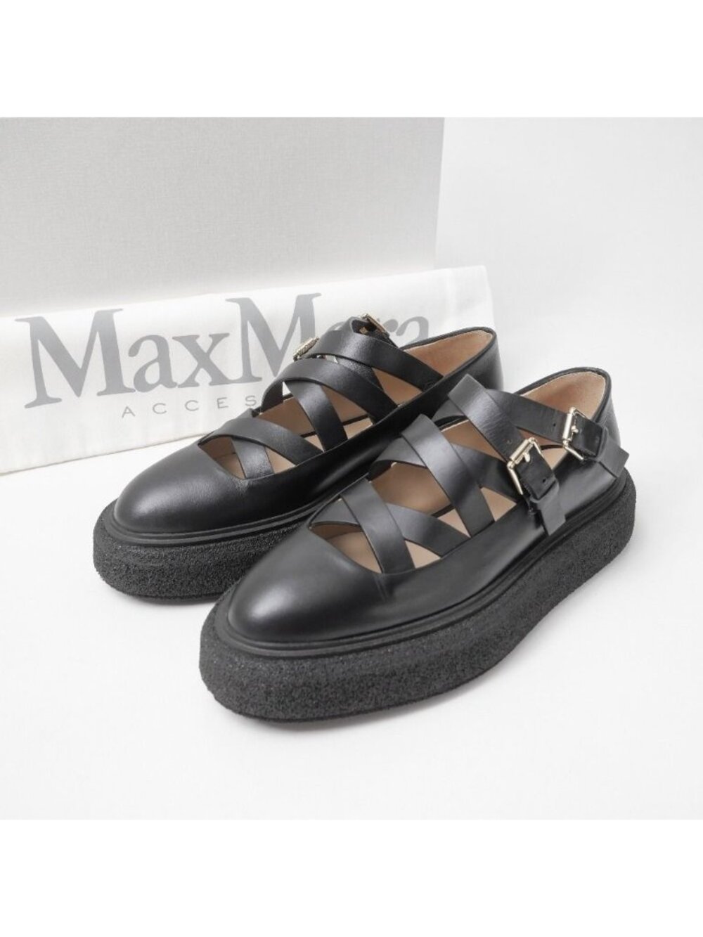Max Mara Rockballet Loafers Strap Thick Sole Platform 37.5
